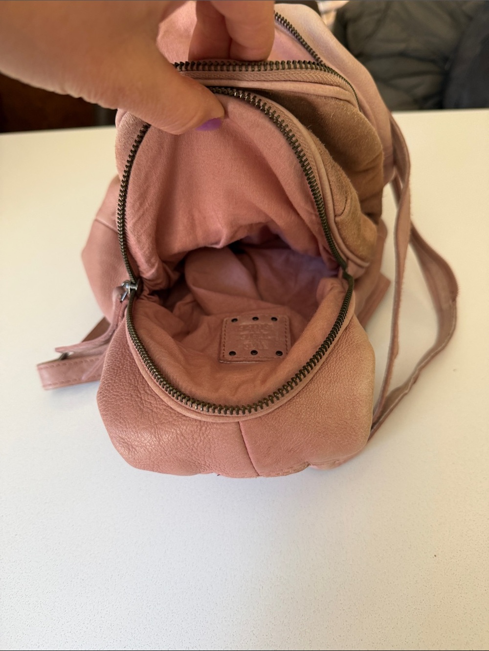 We The Free Dusty Rose Leather Backpack - Picture 4 of 7